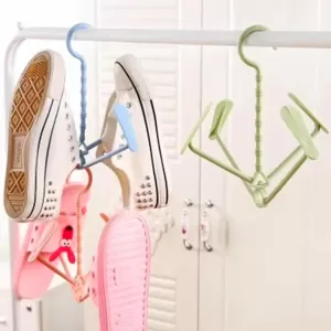 Rotating Shoe Rack with Hooks