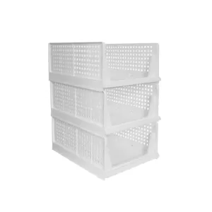 3 Layer Wardrobe Cupboard Foldable and Stackable Closet Drawer Multi Purpose Plastic Storage