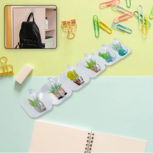 Crystal Clear Wall Hooks of 6 pc set