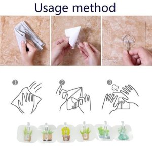 Crystal Clear Wall Hooks of 6 pc set