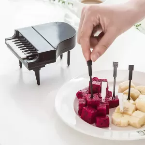Set of 10 Creative Piano Fruit Forks Unique Food Picks for Desserts Fruits and Snacks Kitchen and Dining Tools 10 Piece Set