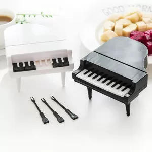 Set of 10 Creative Piano Fruit Forks Unique Food Picks for Desserts Fruits and Snacks Kitchen and Dining Tools 10 Piece Set