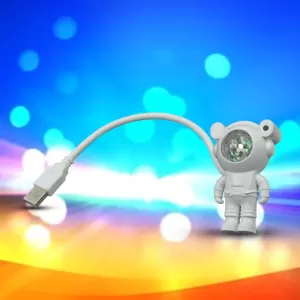USB Intelligent Voice Projector Astro Night Light Galaxy Star Projector Cartoon LED Desk Lamp Mini Night Light with USB Port