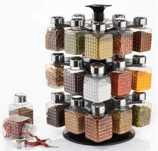 Spice Rack of Sleek Square Container and 24 Small Compartments