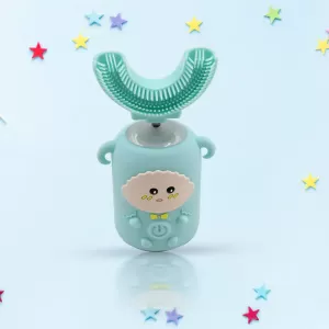 Electric Toothbrush with Light and Music Kids U Shaped 360° USB Rechargeable Plastic Automatic with USB Charging Function Plastic plus ABS for Kids