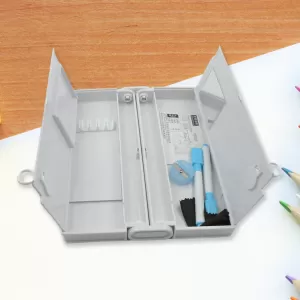 Pencil Box with Whiteboard Marker and Duster 2 Compartment Box Sharpener and Calculator Best Gift for Student