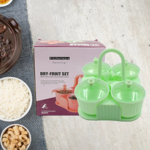 Dry Fruit Plastic Storage Container with Tray Set of 4pc