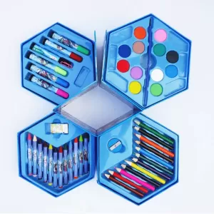 Plastic art colour set with color pencil crayons oil pastel and sketch with 46 pcs