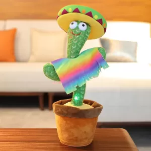 Electronic dancing cactus toy with cactus recording and repeat your words