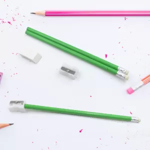 School and office set with ruler 2 pencils eraser and sharpener Stationary set suitable for girls and boys 5 piece set.