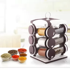 Spice jar set food grade 12pcs spice jar brown box.