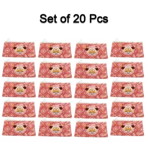 Red printed pouch for carrying stationary stuffs and all by the students 20 pc