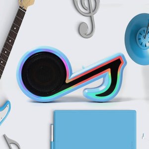 Mini Music Note Speaker Subwoofer Colorful LED Lighting