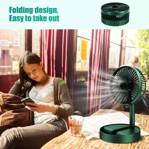 Telescopic electric desktop fan height adjustable foldable and portable for travel Carry