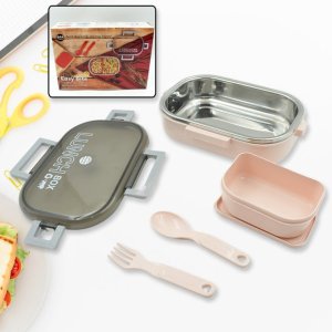 Stainless Steel & Plastic Lunch Box for Kids Airtight Bpa Free