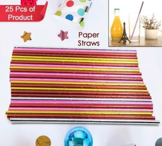Colorful Paper Straws for Home Eco Friendly & Durable