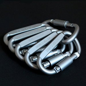 Camping Aluminum Carabiner Hunting Survival Kit Lock Mountain Travel Accessories