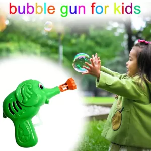 Elephant shape hand pressing bubble gun toy for kids  with bubble liquid.
