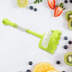 One Handed Plastic Potato Masher Comfort Grip Stainless Steel Spring