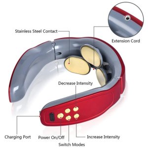 Electric Neck Massager Pain Relief & Heat Cordless Deep Tissue Portable Neck Massager