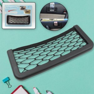 Car Storage Organizer Seat Side Net Bag Stick On Mesh Pocket for Purse Phone