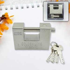 Stainless Steel Padlock Rectangular Shape High Resistance 5 Keys
