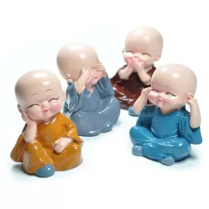 Enhance Your Spaces with Baby Buddha 4PC Set  Perfect for Home Office and Official Decor