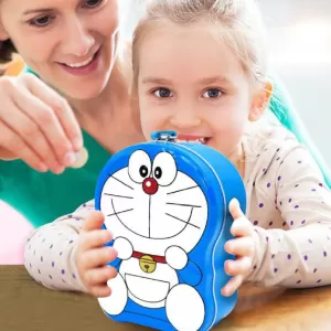 Adorable Cartoon Character Metal Piggy Bank  Fun Money Saving Box