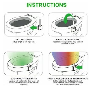 LED Toilet Light 8 Colors Battery Operated Bathroom Equipment