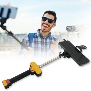 Extendable Selfie Stick with Aux Wire for Smartphones