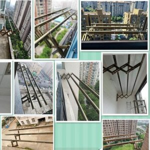 Wall Mounted Clothes Drying Rack Extendable Foldable Towel Rack for Bathroom Indoor Outdoor