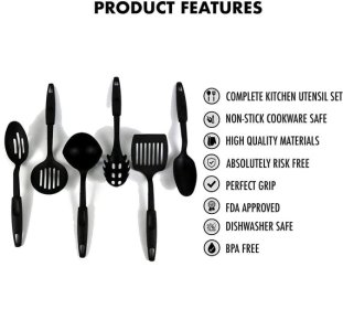 Non Stick Spoon Set 6 Heat Resistant Tools