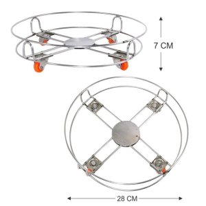 Stainless Steel Gas Cylinder Trolley with Wheels LPG Roller Stand 1 Pc