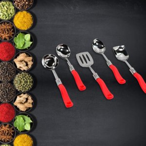 5 Piece Stainless Steel Serving Spoon Set