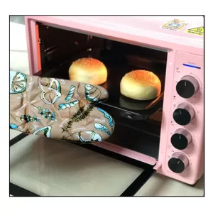 Heat Resistant Non Slip Oven Mitts Gloves 1pc for Safe Cooking