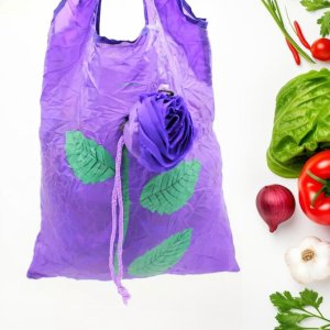 Foldable Bag Cute Rose Shape Cover Reusable Nylon Bag