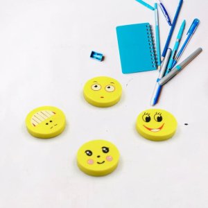 Cute Emoji Erasers Smile Face Rubber Erasers 4 Piece Set