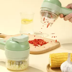 4 in 1 Handheld Electric Vegetable Cutter Set  Mini Chopper Food Processor