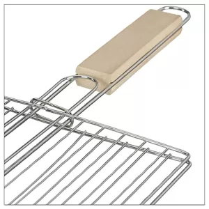 Shop the Kitchen Square Roaster Papad Grill Barbecue Grill with Wooden Handle