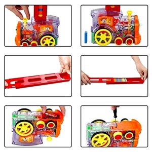 Transparent Funny Train Engine with 60 Blocks Music & Lights Toy Set