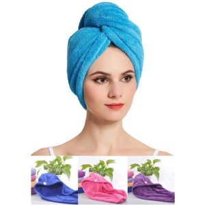 Microfiber Hair Wrap Towel Cap Quick Turban Hair Drying Absorbent Towel