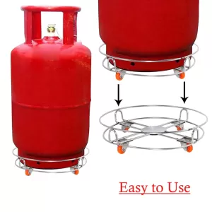 Stainless Steel Gas Cylinder Trolley with Wheels  LPG Cylinder Roller Stand