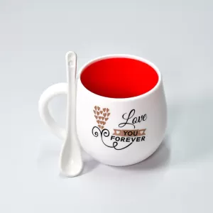 Premium Ceramic Coffee Mug with Spoon and Box Packing  Ideal Gift for Best Friends  Microwave Safe
