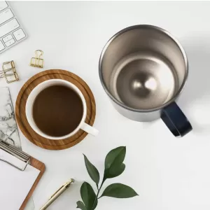 Steel Coffee Mug  Premium Cup for Coffee Tea Cocoa  Camping Mugs with Handle  Portable and Easy Clean