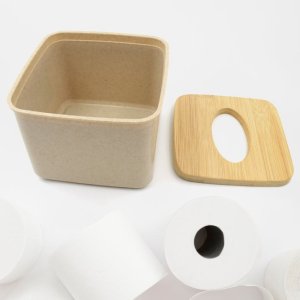 Bamboo Tissue Box Stand