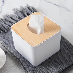 Bamboo Tissue Box Stand