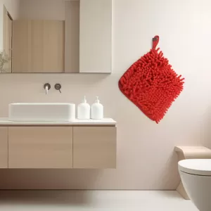 Super Soft Cute Hanging Hand Towel for Kitchen and  Bathroom  Ultra Absorbent Thick Coral Velvet