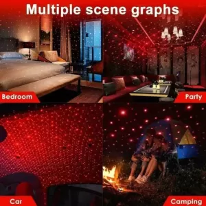 Multipurpose Laser Light Galaxy Night Sky Ambiance  Laser Micro Projector for Car Ceiling Bedroom  USB Light for Party 1 PC