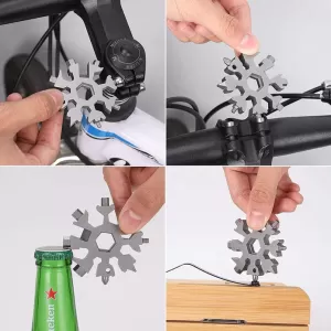 Snowflake Multi Tool Stainless Steel Snowflake Bottle Opener