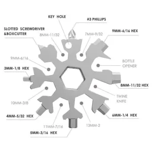 Snowflake Multi Tool Stainless Steel Snowflake Bottle Opener